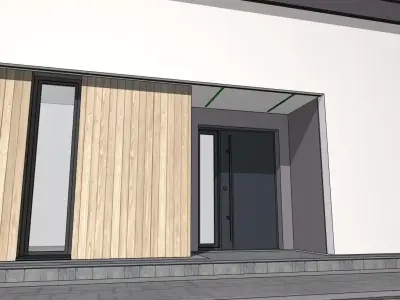 Modern House 3D Model with Wooden Facade Accents 3D model