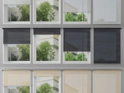 Roller blinds and window - SKOGSKLOVER 3D model