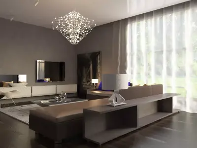 3D Living Room Neomoderno 3D model