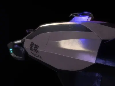 Sci-Fi Vehicle low-poly 3d model  Low-poly 3D model