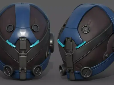 Helmet military combat fantasy futuristic  Low-poly 3D model