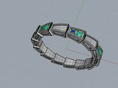 Light ring with white pearl enamel and diamonds 3D print model