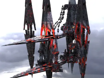 Alien Lava Spikes 1  Low-poly 3D model