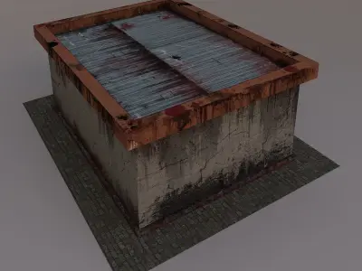 Beer bar in the apocalyptic world Low-poly 3D model