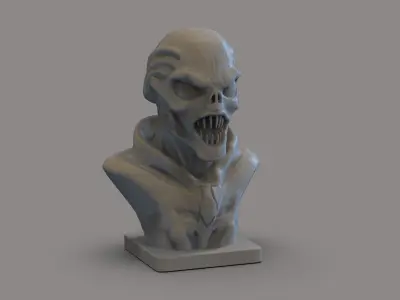 Fiction Alien Bust 3D print model