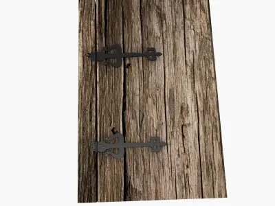 Old Door Hinge 4 3D model