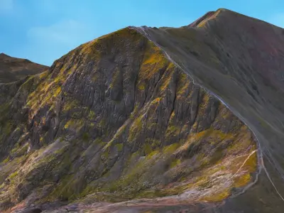 Mount Snowdon Peak - Low and High Poly Versions Low-poly 3D model