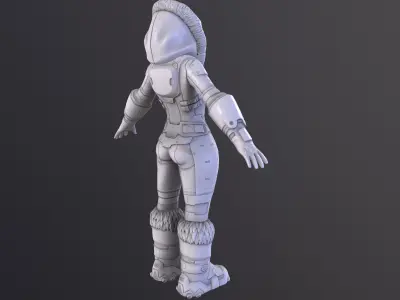 character battle armor Low-poly 3D model