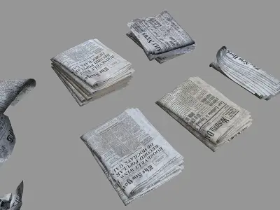 Paper Trash PBR Game Ready Low-poly 3D model