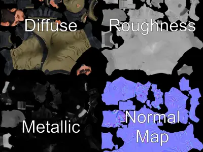 Tactical Operative D Character Model  Rigged and Animated Sol... Low-poly 3D model