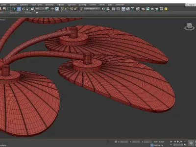 Leaf Semi Flush Mount Light Low-poly 3D model