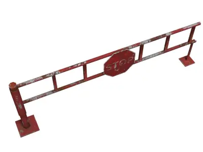 Road Block Gate Low-poly 3D model