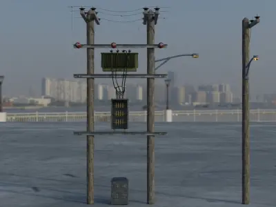  City assets pre-post apocalyps 3D model