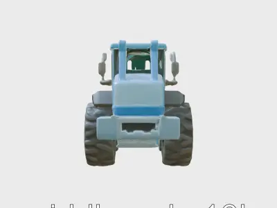 Modern Blue Loader with Glossy Finish and Aligned Bucket Low-poly 3D model