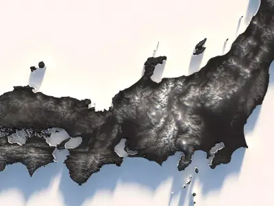 Japan Terrain Country 3D model