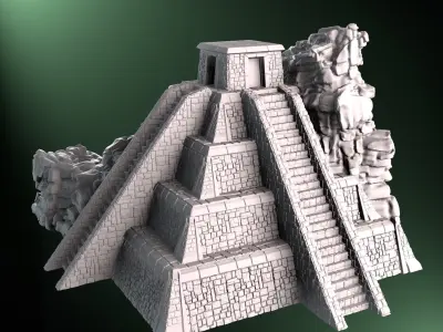 Aztec Mayan Fantasy Temple Terrain 3D Print Model 3D print model