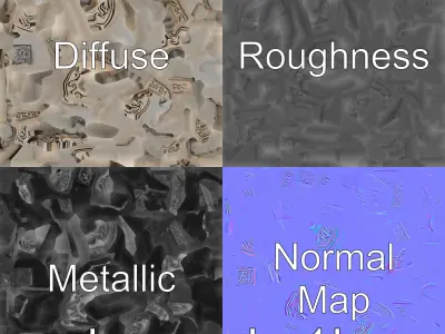 Celtic Stone Monument With Knotwork Engravings Low-poly 3D model