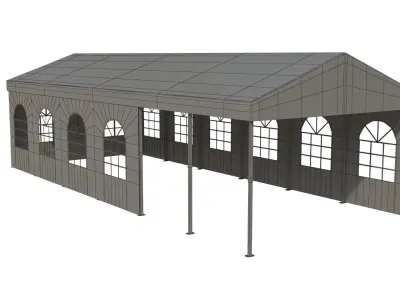 Wedding party tent with windows 3D model