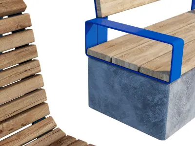 Linear benches 3D model