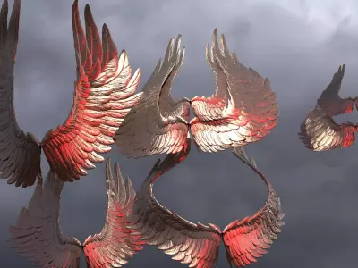 Egyptian Goddess wings Collection 1 3D model