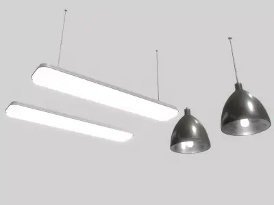 Industrial lights 1 Low-poly 3D model
