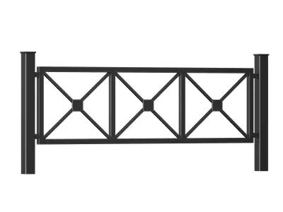 Street fencing metal fence 3D model