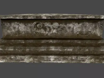 Tomb 2 stone gravestone Low-poly 3D model