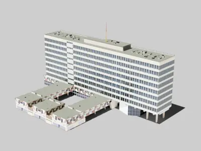 Eastern European Building 013 Low-poly 3D model