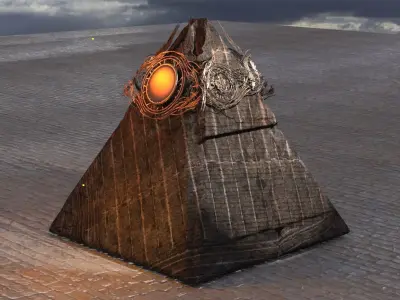Black sun Pyramid 3D model