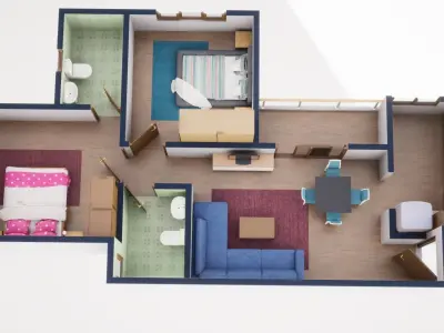 3D Floor Plan Model 36 3D model