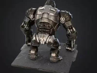 Cyber Gorilla Mecha - Armored Primate Sci-Fi 3D 3D print model