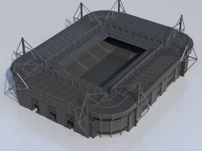 BVB Stadion Dortmund Signal Iduna Park Euro 2024 Low-poly 3D model