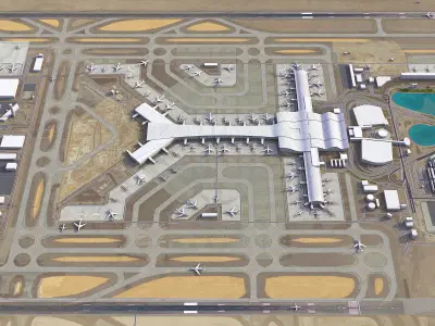 Doha - Hamad International Airport - DOH Low-poly 3D model