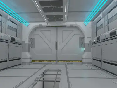Sci-Fi Corridor 3D model 5
