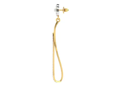 Light Weight Gold Diamond Earring  -earr16 3D print model