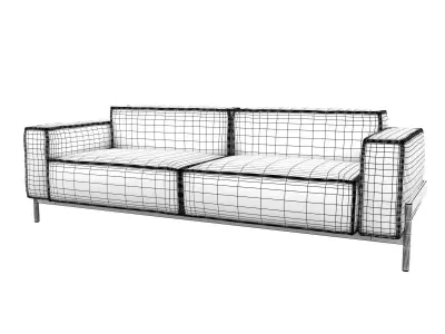 DS-21-23 two seater sofa in tan leather 3D model