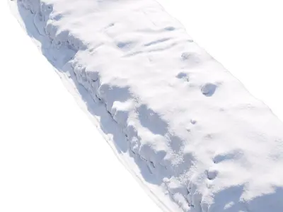 Realistic snowdrift snow pile 3D model