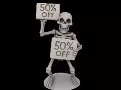 Black Friday Skeleton Discount Sign Holder Free 3D print model