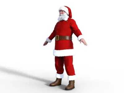 Santa Claus Rigged Animated  Low-poly 3D model