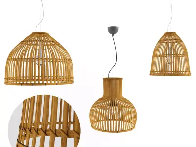 Lamp Rattan 5 3D model