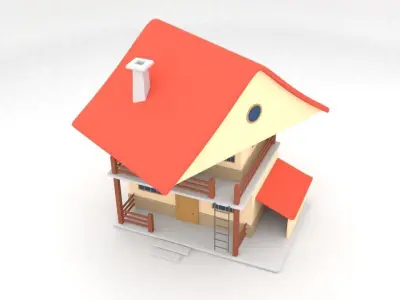Cartoon House 2 Free 3D model