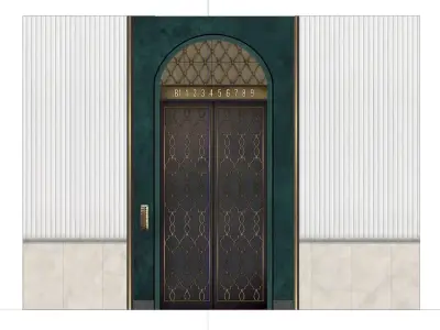 elevator door in lobby of building 3D model