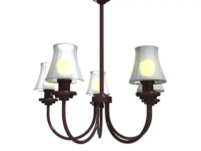 Chandeliers model 1 chandelier with four lamps 3D model