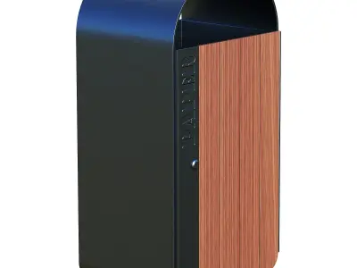 Trash Can Low-poly 3D model