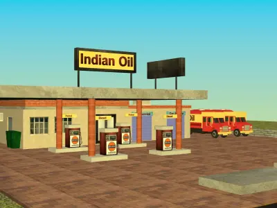 Indian Petrol Pump 3D Model 3D model