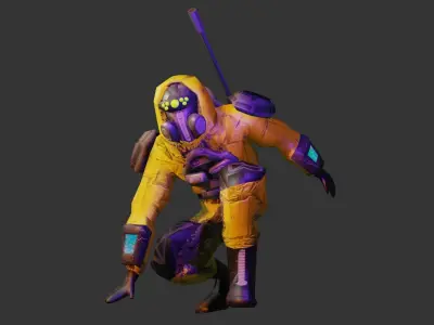 Astro-Biologist Scientist Character Model Low Poly RTS Unit Low-poly 3D model