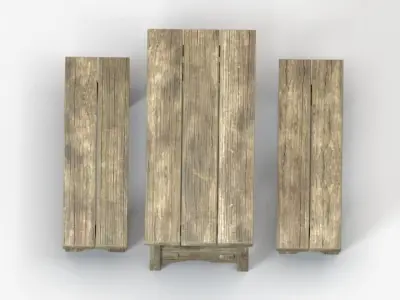 wood old table Free low-poly 3D model