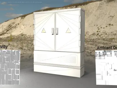 Electrical Distribution Cabinet 68 Low-poly 3D model