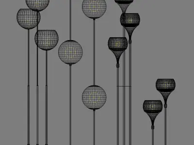 Set of Modern floor lamps  3D model