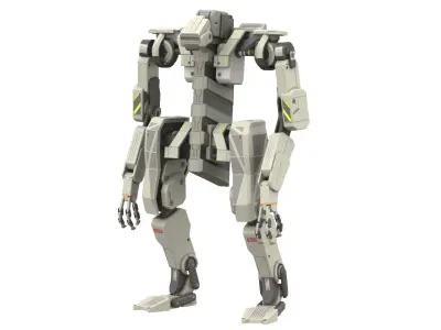 WarBot Rigged Low-poly 3D model